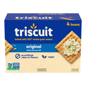 Triscuit Original Whole Grain Crackers (4-Pack, 8.5 oz Each) | Wholesome Vegan Snack