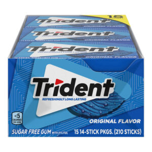 Trident Original Sugar-Free Gum (15-Pack) | Classic Mint Flavor for Long-Lasting Freshness