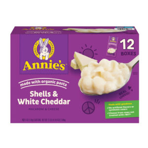 Annie's Shells & White Cheddar (12-Pack, 6 oz Each) | Organic Kid-Friendly Pasta