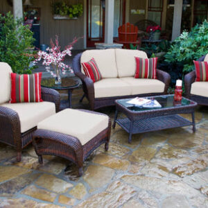 Tortuga Outdoor Richmond Loveseat Set (6-Piece, Java) | Cozy Patio Seating with Cushions