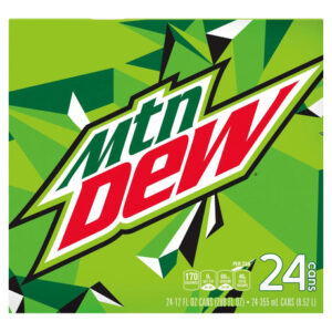 Mountain Dew Soda Cans (24-Pack, 12 oz Each) | Energetic Citrus-Flavored Soft Drink