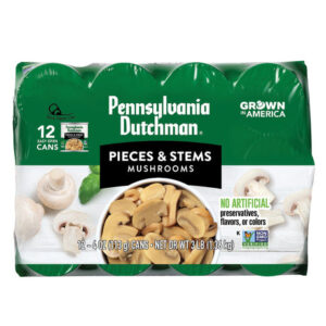 Pennsylvania Dutchman Mushroom Pieces & Stems (12-Pack, 4 oz Each) | Ready for Cooking or Canning