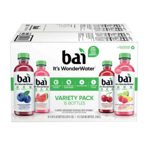 Bai Antioxidant Water Variety Pack (15-Pack, 18 oz Each) | Flavored Hydration with Antioxidants
