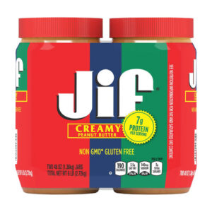 Jif Creamy Peanut Butter (2-Pack, 48 oz Each) | Smooth Classic Spread