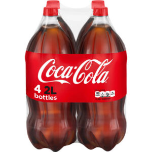 Coca-Cola Soda Bottles (4-Pack, 2L Each) | Family Size Classic Cola