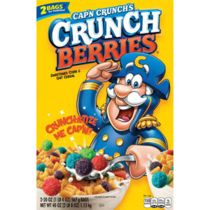 Cap'n Crunch Crunch Berries Cereal (2-Pack, 20 oz Each) | Sweet Corn & Oat Breakfast Treat