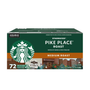 Starbucks Pike Place Medium Roast K-Cups (72-Pack) | Rich, Smooth Coffee