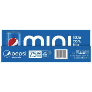 Pepsi Mini Cans (30-Pack, 7.5 oz Each) | Classic Cola in Convenient Cans