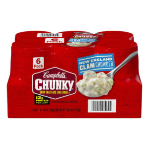 Campbell's Chunky Clam Chowder (6-Pack, 18.8 oz Each) | Hearty Soup Meal