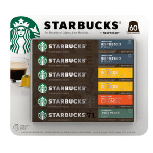 Starbucks Nespresso Capsules Variety Pack (60-Pack) | Premium Coffee Pods
