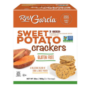 RW Garcia 3-Seed Sweet Potato Crackers (30 oz) | Crunchy Whole Grain Snack with Sweet Potato