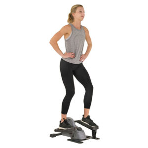 Sunny Health & Fitness SF-E3908 Portable Stand-Up Elliptical | Compact Low-Impact Cardio Machine
