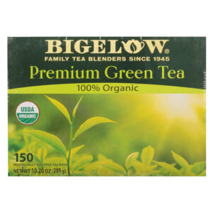 Bigelow Organic Green Tea Bags (150 ct) | Premium Caffeine-Free Infusion