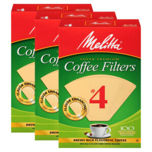 Melitta Cone Coffee Filters (#4, 300-Pack) | Pure Brew Filtration