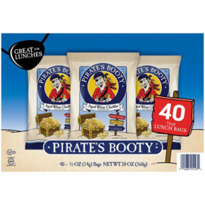 Pirate's Booty Aged White Cheddar (40-Pack) | Crunchy Puffed Snack