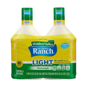 Hidden Valley Ranch Dressing (2-Pack, 40 oz Each) | Light Homestyle Flavor at 60 Calories