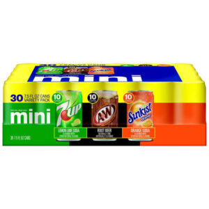7UP, A&W & Sunkist Mini Soda Variety Pack (30-Pack, 7.5 oz Each) | Refreshing Cola & Citrus Mix