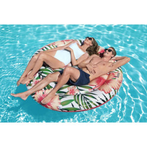 H2OGO Inflatable Pool Float Peaceful Palms (62") | Tropical Design for Summer Relaxation