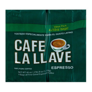 Cafe La Llave Espresso (4-Pack, 10 oz Each) | Authentic Cuban-Style Roast