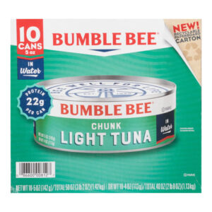 Bumble Bee Chunk Light Tuna (10-Pack, 5 oz Each) | Premium Protein Fillets