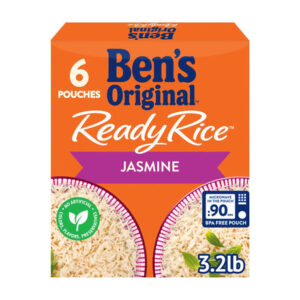 Ben's Ready Rice Jasmine (6-Pack, 8.5 oz Each) | Microwaveable Fragrant Rice