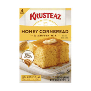 Krusteaz Honey Cornbread & Muffin Mix (60 oz, Bakes 48 Squares) | Moist, Sweet Bakes with Real Honey