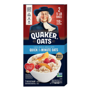 Quaker Oats Quick 1-Minute Oats (2-Pack, 5 lbs Each) | Fast, Nutritious Breakfast in a Minute