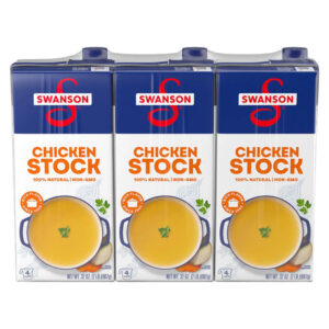 Swanson Natural Chicken Stock (3-Pack, 32 oz Each) | Pure Flavorful Broth