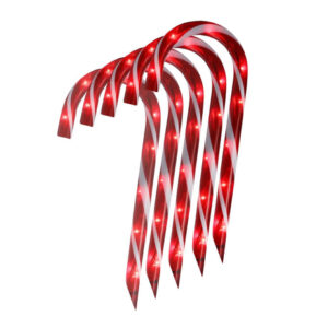 Northlight Candy Cane Pathway Markers (10-Pc, 12") | Lighted Outdoor Holiday DÃ©cor