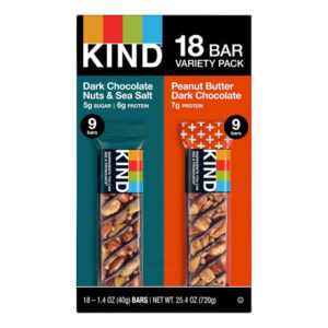 Kind Dark Chocolate & Peanut Butter Nut Bars (18-Pack, 1.4 oz Each) | Protein-Packed Indulgent Snack