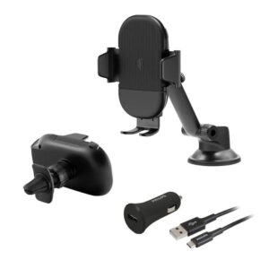 Philips 3-in-1 Car Charging Kit (Black) | Fast, Versatile Power for All Devices