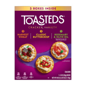 Toasteds Variety Pack Crackers (5-Pack, 8 oz Each) | Assorted Flavor Crisps