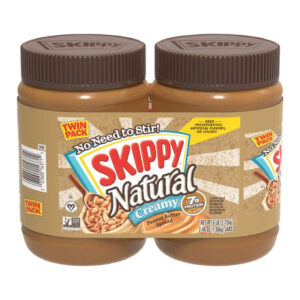 Skippy All-Natural Peanut Butter (2-Pack, 48 oz Each) | Smooth, Creamy & No Added Preservatives