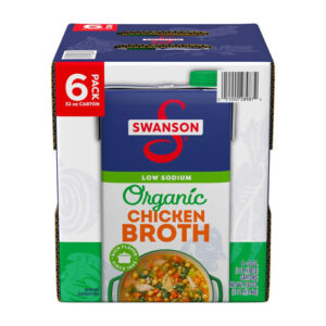 Swanson Organic Low-Sodium Chicken Broth (6-Pack, 32 oz Each) | Pure Cooking Base