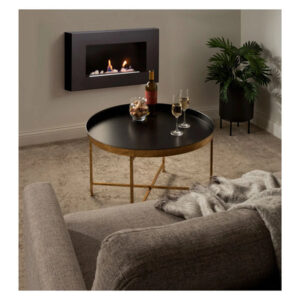Kate & Laurel Celia Coffee Table | Modern Black & Gold Accent for Living Rooms