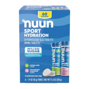 Nuun Sport Electrolyte Tablets Variety Pack (60 ct) | Lemon Lime & Strawberry Lemonade
