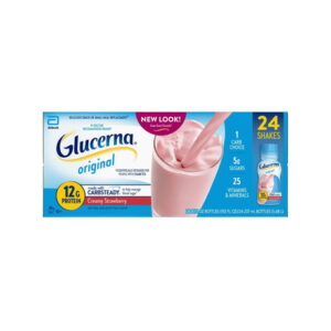 Glucerna Nutritional Shake Strawberry (24-Pack, 8 oz Each) | 12g Protein for Blood Sugar Support