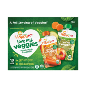 Happy Tot Love My Veggies Variety Pack (12 pk.) | Toddler Veggie Snack Cups