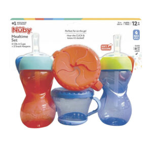 Nuby Mealtime Set (4 pc.) | Colorful, Easy-Clean Feeding Gear