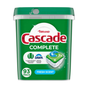 Cascade Complete Dishwasher Pods - Fresh Scent (93 ct.) | Phosphate-Free, Dawn Powered Cleaning