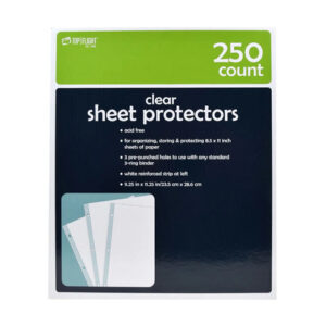 Top Flight Clear Sheet Protectors (250 ct.) | Heavy-Duty, Acid-Free Document Shields