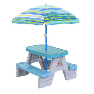Step2 Summer Shade Picnic Table | UV-Protected Outdoor Dining for Kids