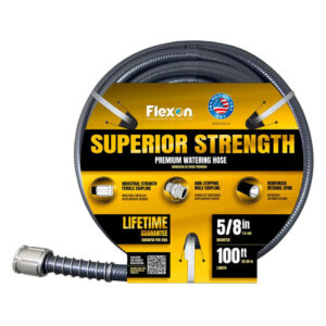 Flexon Premium Watering Hose (5/8" x 100') | Superior Strength & Kink Resistance