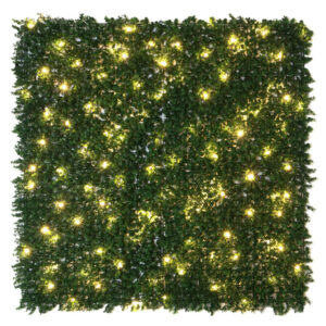 Creative Surfaces Boxwood Hedge Panel (40" x 40") | Artificial Wall Décor with Embedded Lights