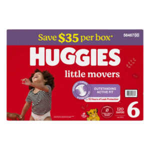 Huggies Little Movers Diapers | Secure Fit for Active Babies (Select Size)