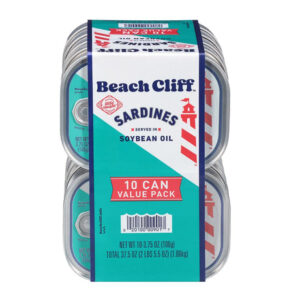 Beach Cliff Sardines (10-Pack, 3.75 oz Each) | Coastal Wild-Caught Protein Snack