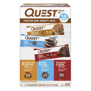Quest Protein Bars Variety Pack (14-Pack, 2.12 oz Each) | 20g Protein with Chocolate & Peanut Butter Flavors