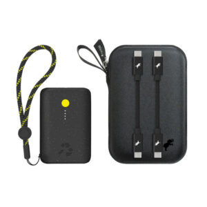 Nimble Champ 10,000mAh Portable Battery & USB-C Cables (Black) | Travel-Ready Power Kit