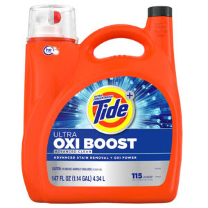 Tide Ultra Oxi Boost Liquid Laundry Detergent - Advanced Clean (115 Loads/147 oz.) | Deep Stain Removal