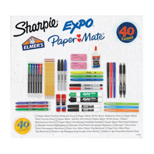 Paper Mate School Essentials Pack | Pens, Pencils, Glue & Markers in One Kit